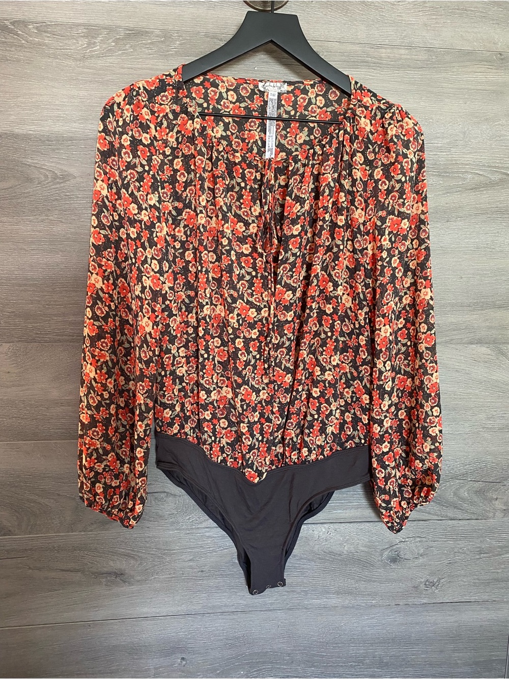 Free People Floral Blouse Bodysuit